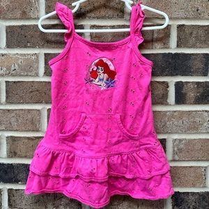 ⭐️3/$15 The Wonderful World of Disney Pink Dress with Ariel Embroidered (24m)